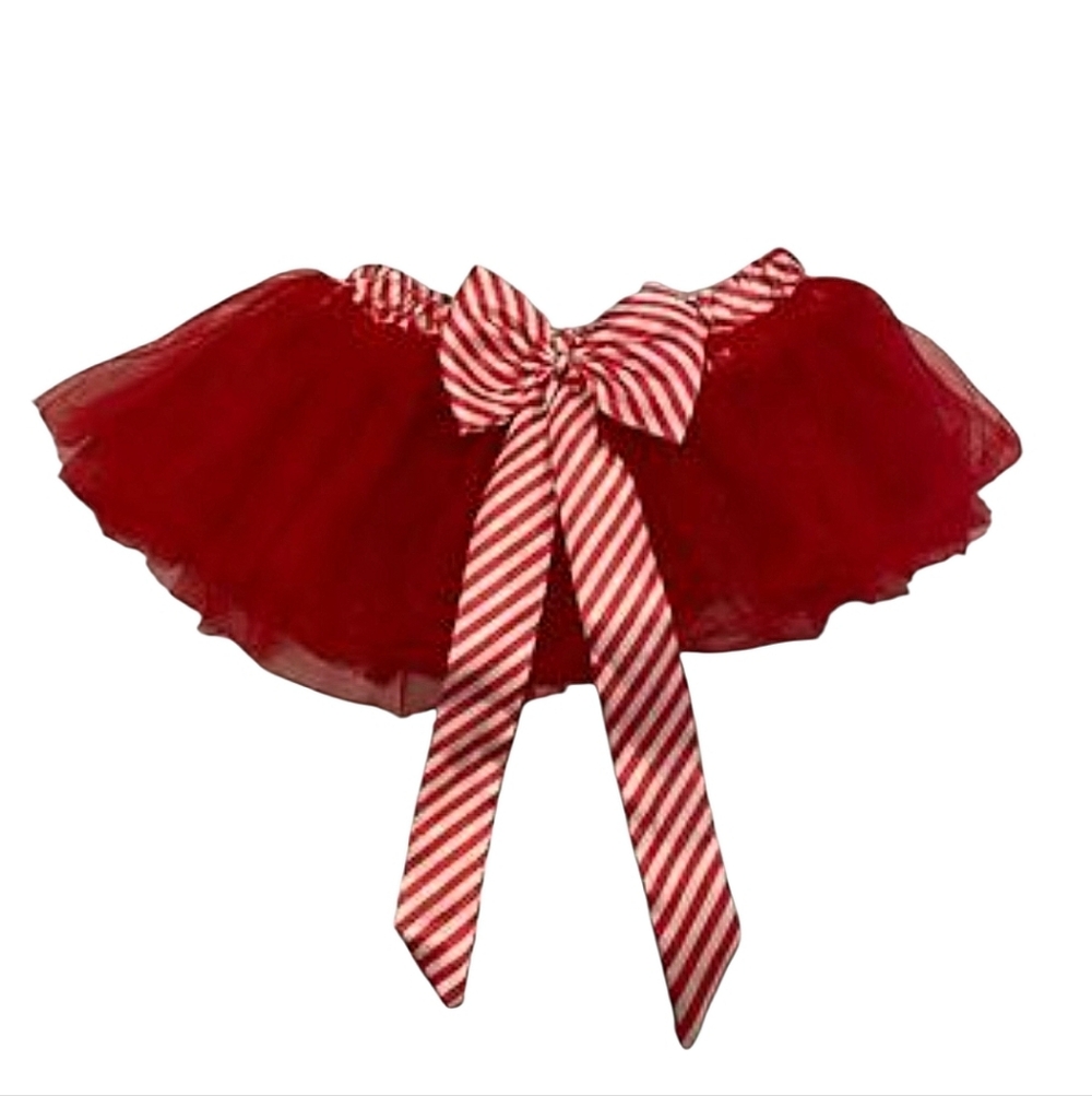 Tutu Red &‎ White Stripes Peppermint Tulle Mesh Dance Costume Girls Skirt